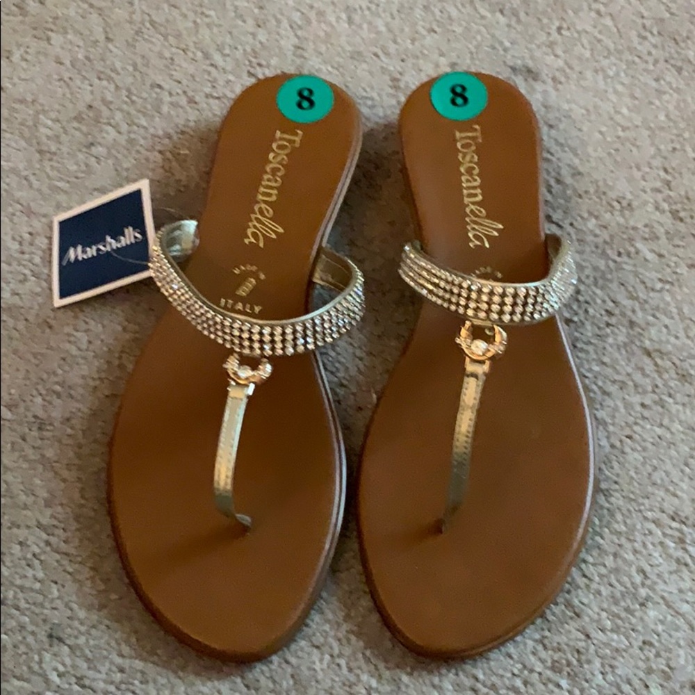 New in box brown flip flops
